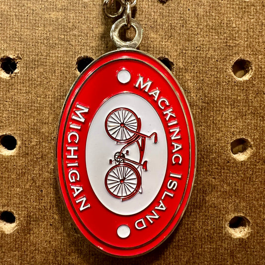IS Mack Island Red Oval Keychain