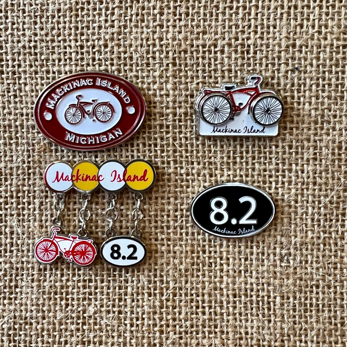 Bike Red Oval Pin